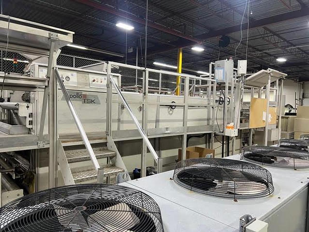 Used Apollo TSK 1450 59" Dual Rotary Knife Sheeter with Marquip Infeed - 2012