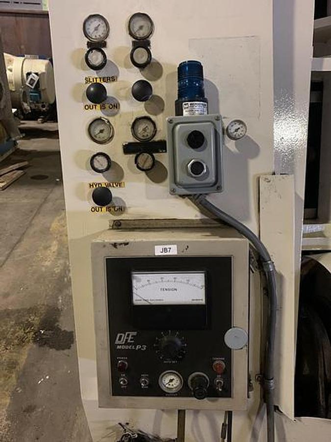 Used 64" (1.60M) Arrow Model 2000T Slitter Rewinder 96" OD Rewind Shear Cut