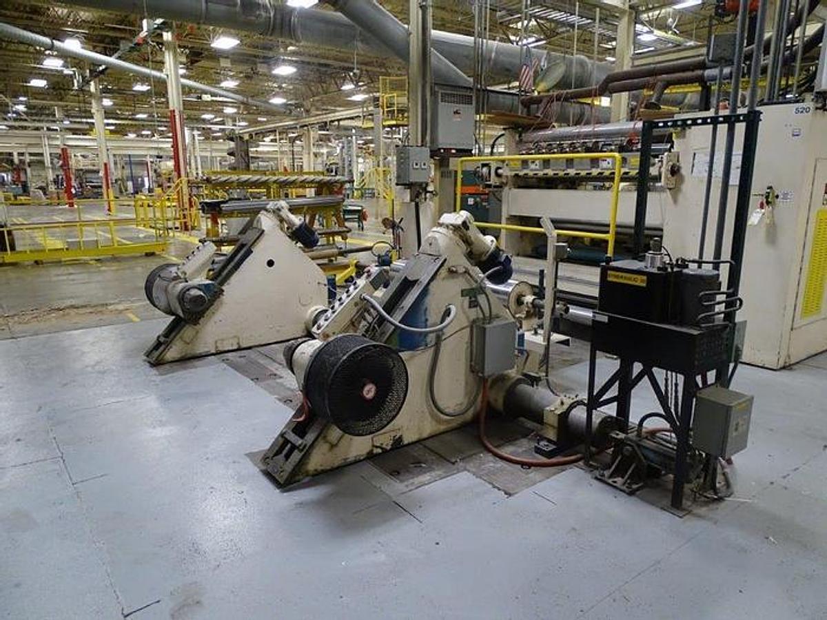 Used 64" (1.60M) Arrow Model 2000T Slitter Rewinder 96" OD Rewind Shear Cut