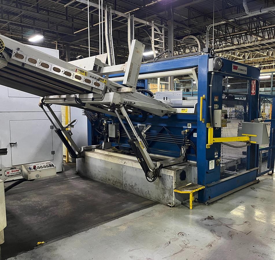 Used 2002 Martin 924 Midline 6-Color Flexo Folder Gluer with Rotary Die Cutter, TEI Prefeeder, Mosca Bundler & ASC Loadformer