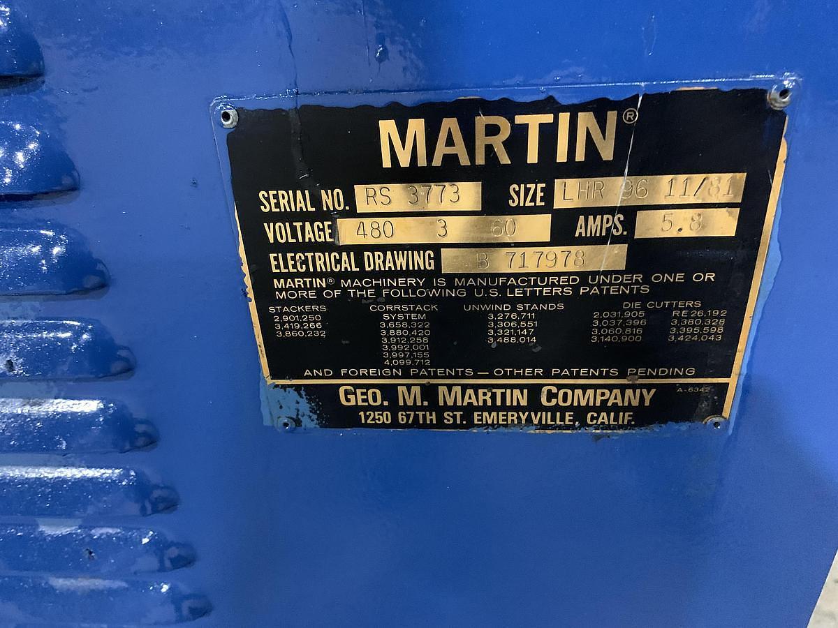 Used 72" Martin Unwind Stand 60" Roll Diameter Capacity