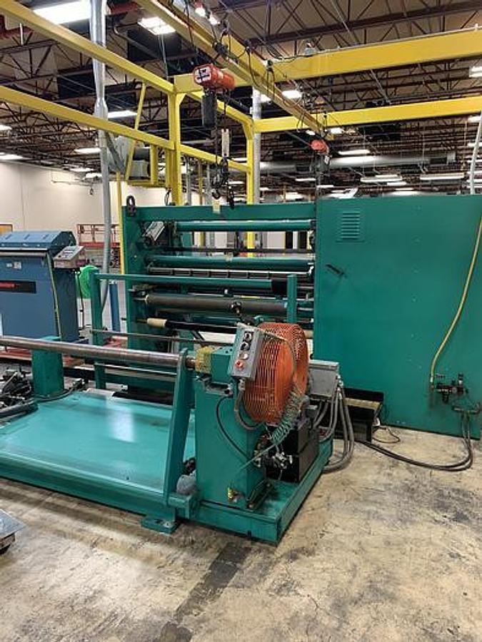 Used Dusenbery 740 62" Duplex Slitter Rewinder, 24" Rewind