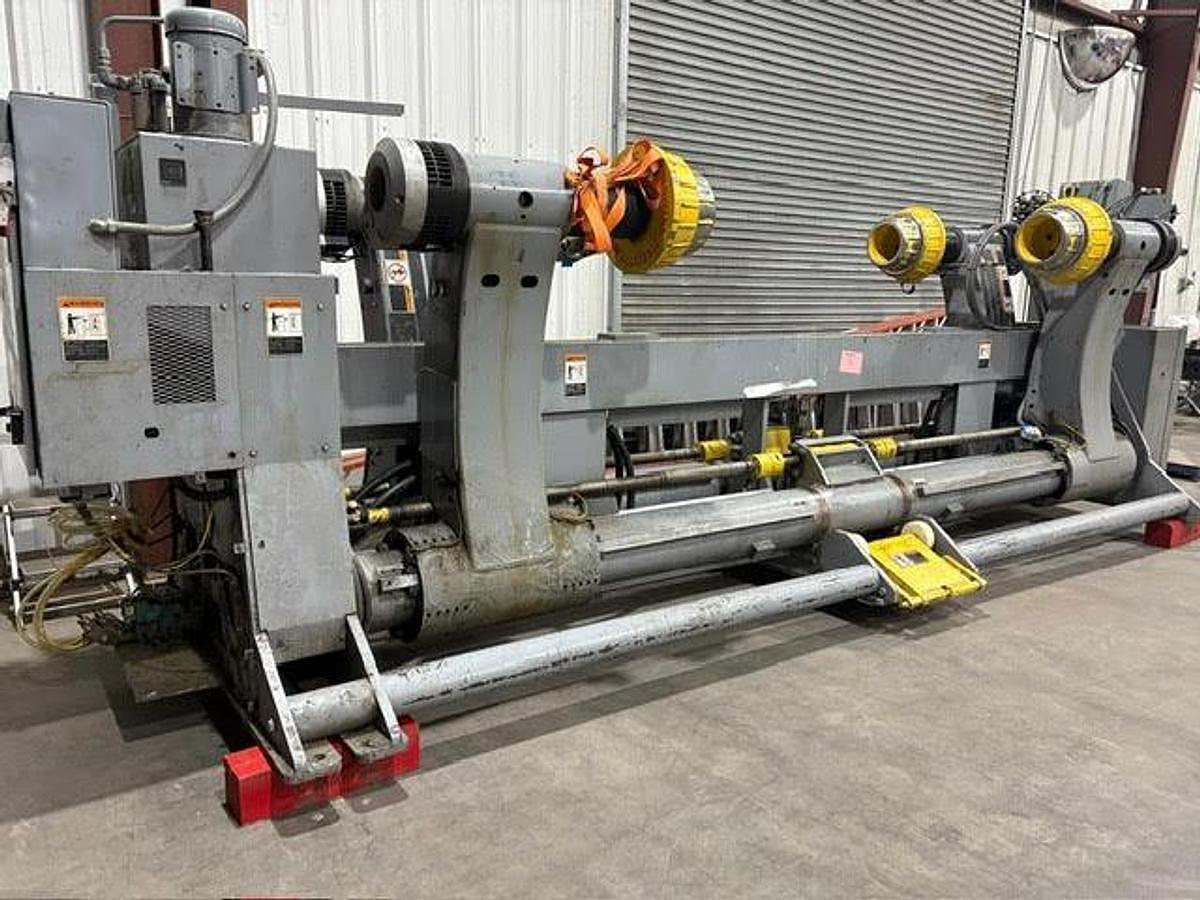 Used Marquip 72" x 72" Dual Shaftless Floor Pickup Unwind Stand 1999