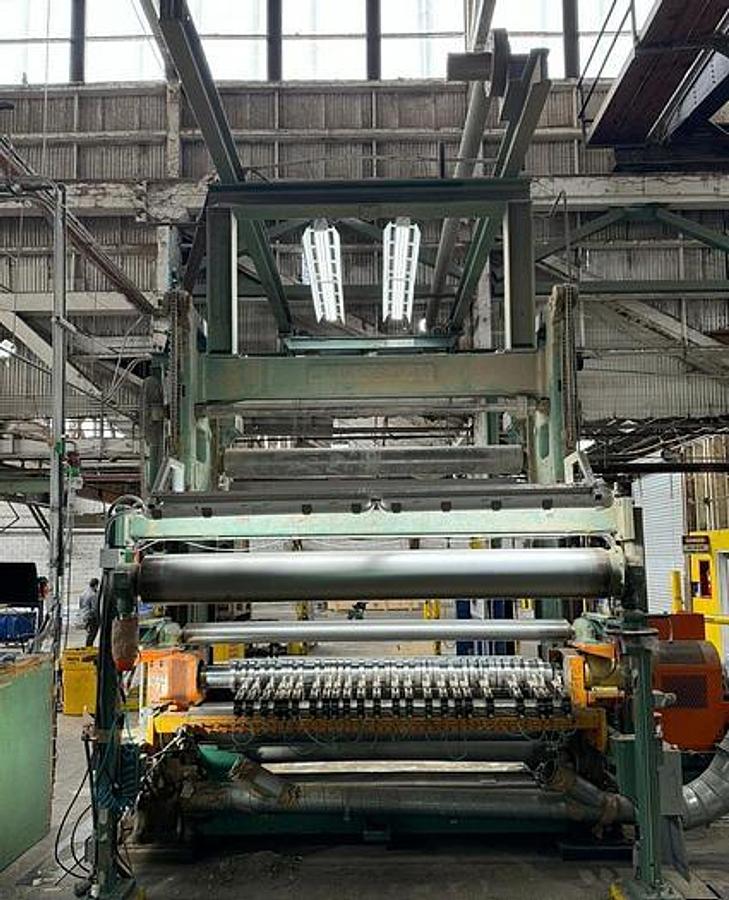 Used 92" Langston Two Drum Slitter Rewinder 72" Diameter Tidland Slitting