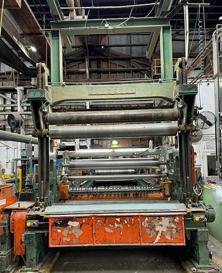 Used 92" Langston Two Drum Slitter Rewinder 72" Diameter Tidland Slitting