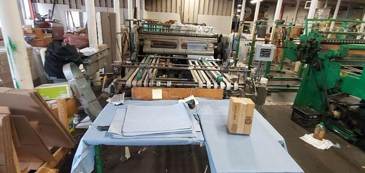 Used Beck 55" Rotary Knife Sheeter with Output Belt Conveyor