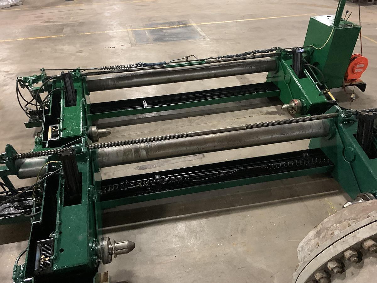 Used 87" S&S Shaftless Floor Pick Up Unwind Stands 60" Diameter