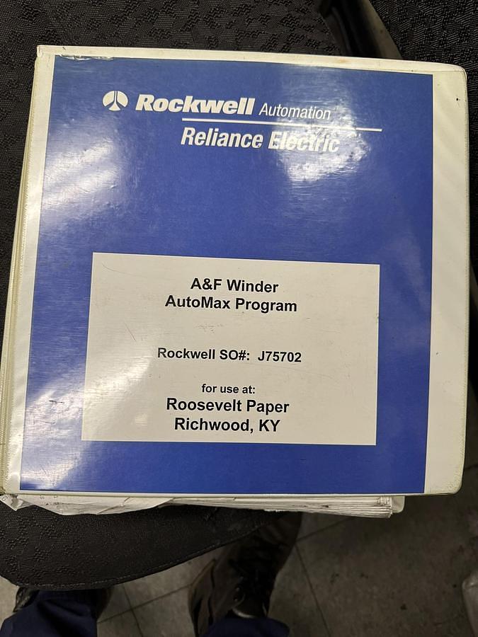 Used 95" A&F Model RDE Two Drum Slitter Rewinder - Shaftless 72" Diameter Rewind