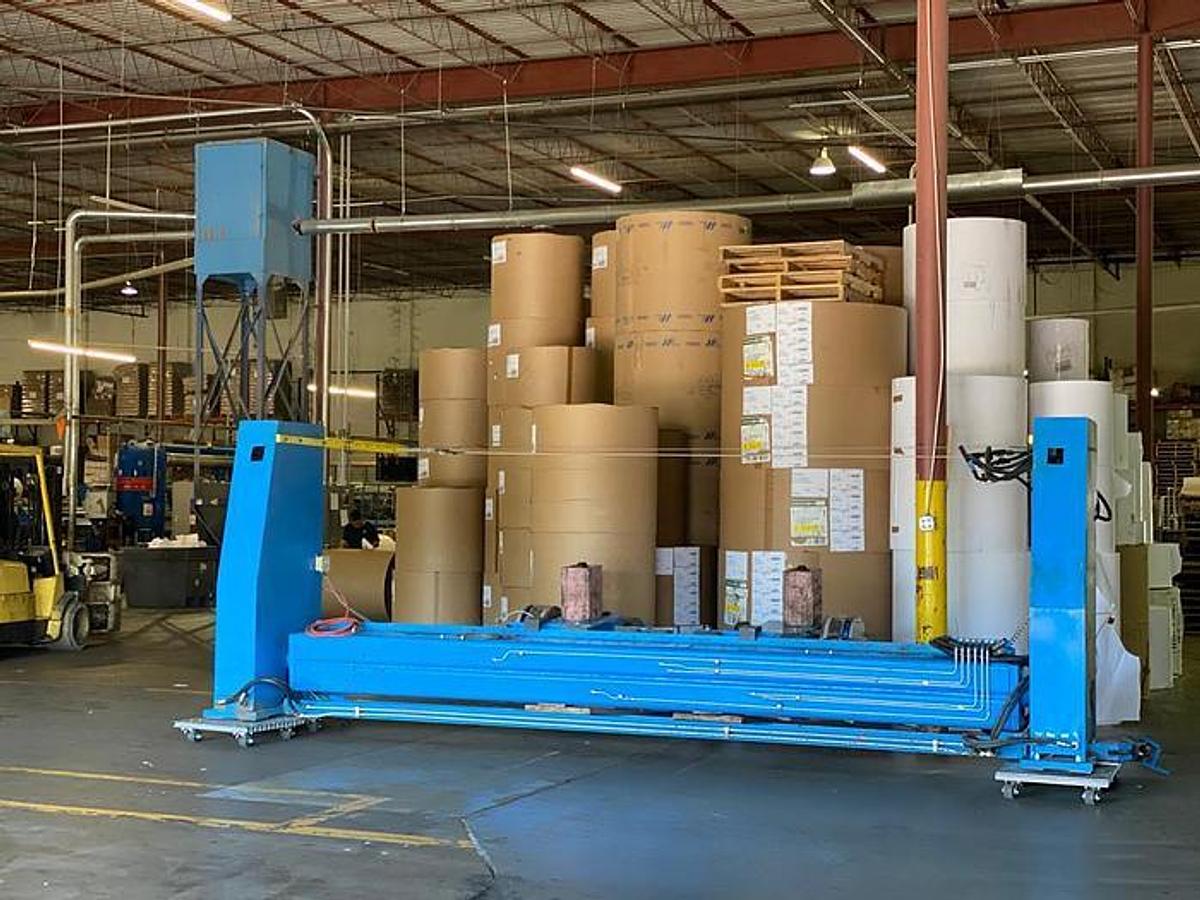 Used 100" Elite Cameron Two Drum Winder Model T4400; 60" Rewind Diameter 3500 Fpm