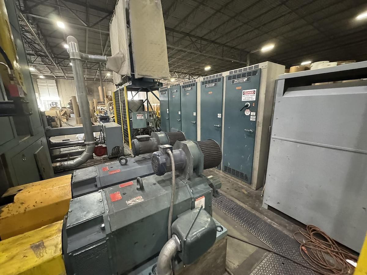 Used 95" A&F Model RDE Two Drum Slitter Rewinder - Shaftless 72" Diameter Rewind