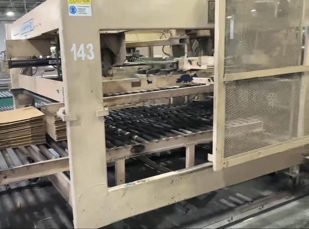 Used 1993 Langston 37" x 97" 3-Color Flexo Folder Gluer Full Line with Inline Rotary Die Cutter
