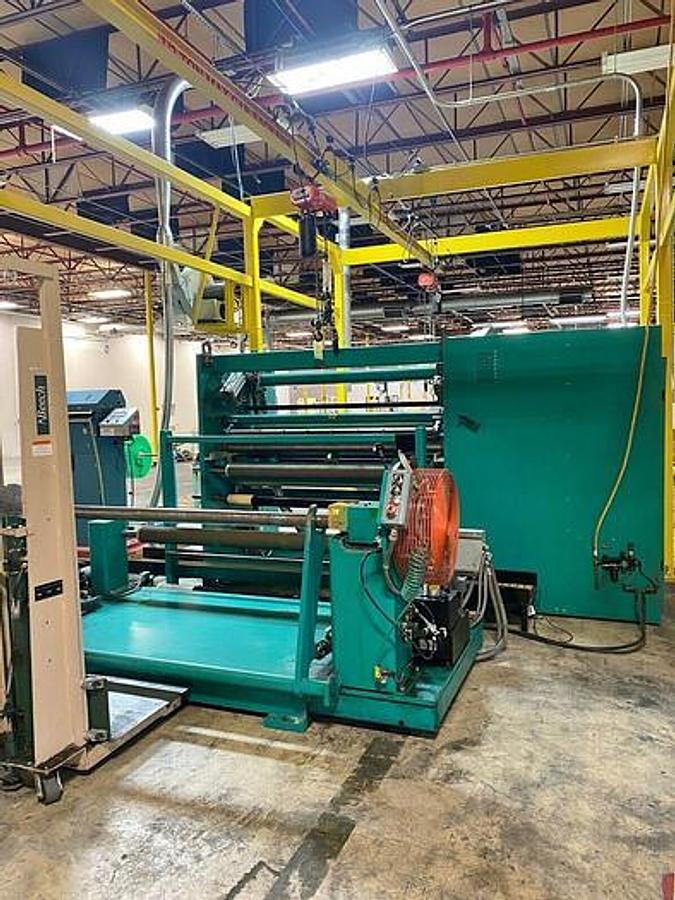 Used Dusenbery 740 62" Duplex Slitter Rewinder, 24" Rewind