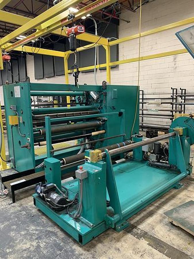 Used Dusenbery 740 62" Duplex Slitter Rewinder, 24" Rewind
