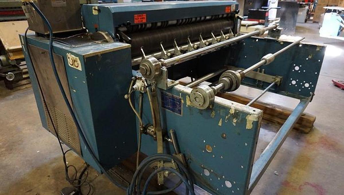 Used 60" Rosenthal Sheeter Model WA-S-5-HUBZEVAA with Razor Slitting