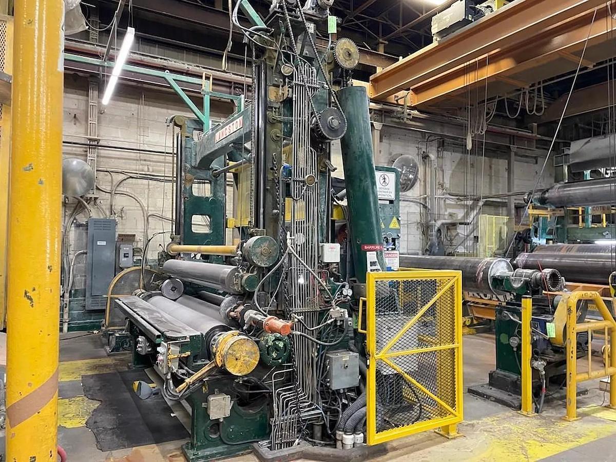 Used 110" Langston Model DA Two Drum Slitter Rewinder 72" Rewind Diameter