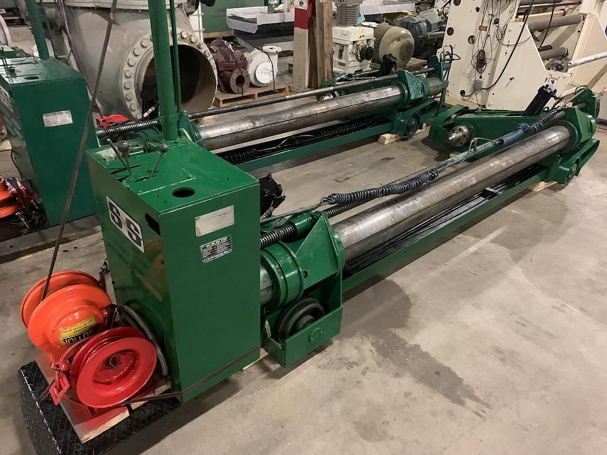 Used 87" S&S Shaftless Floor Pick Up Unwind Stands 60" Diameter
