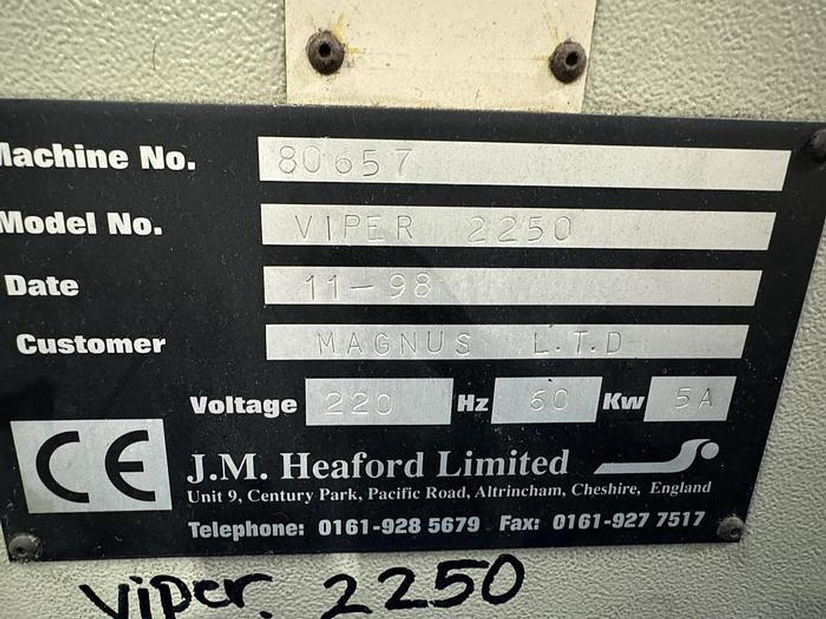 Used JM Heaford Viper 2250 60" Mounter Proofer - 1998