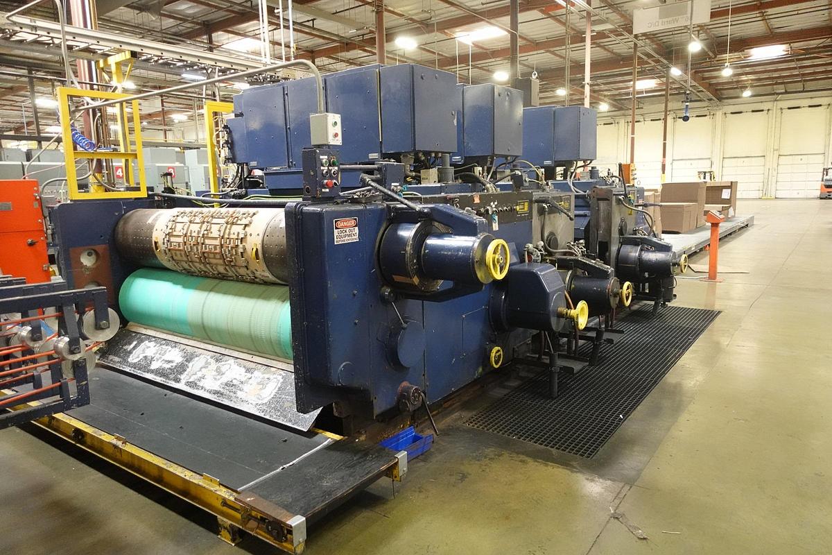 Used Ward 66" x 113" 3-Color Rotary Die Cutter with Sun Automation Retrofit