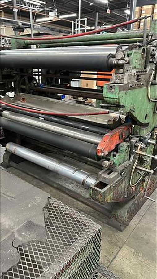 Used Dietzco 60" Sheeter with 3 Color Wolverine Printer