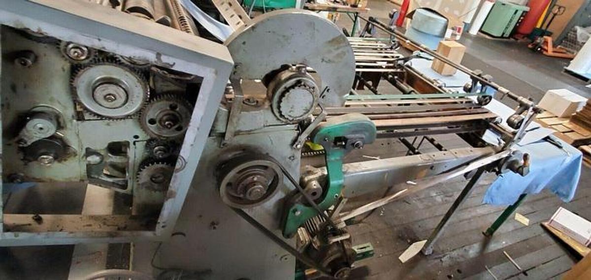Used Beck 55" Rotary Knife Sheeter with Output Belt Conveyor