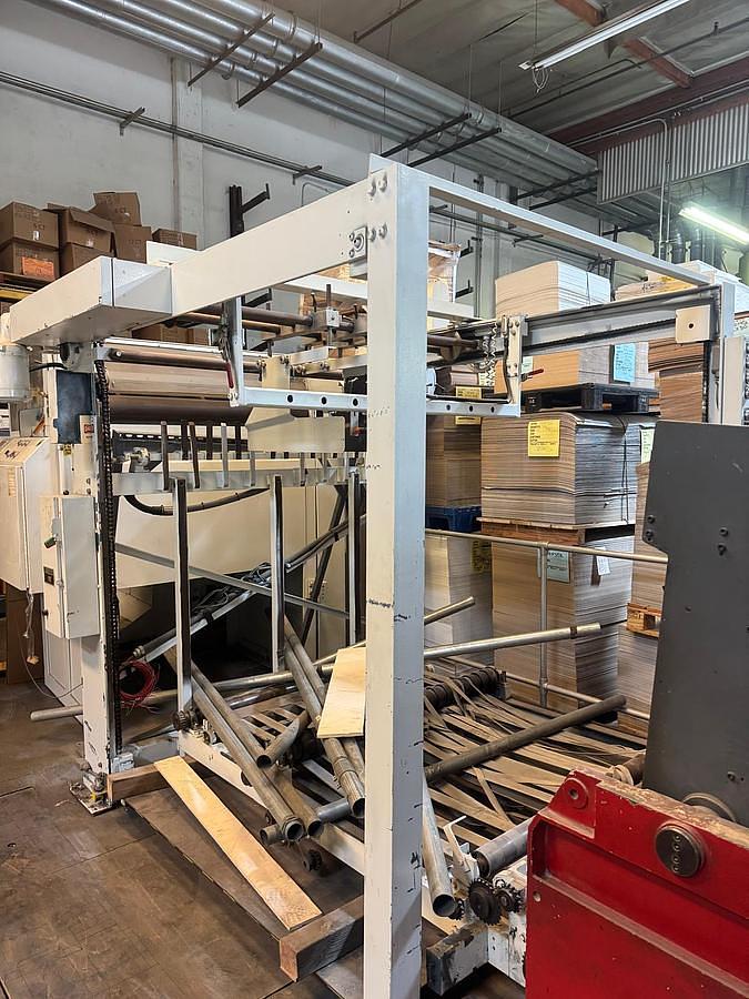Used Maxson 49" Rotary Sheeter with Shaftless Floor Pickup Unwind