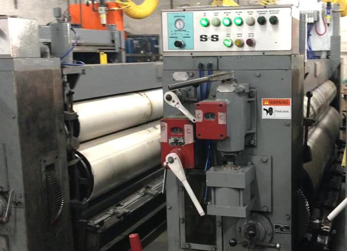 Used 50” x 110” S&S 2-Color Flexo Folder Gluer
