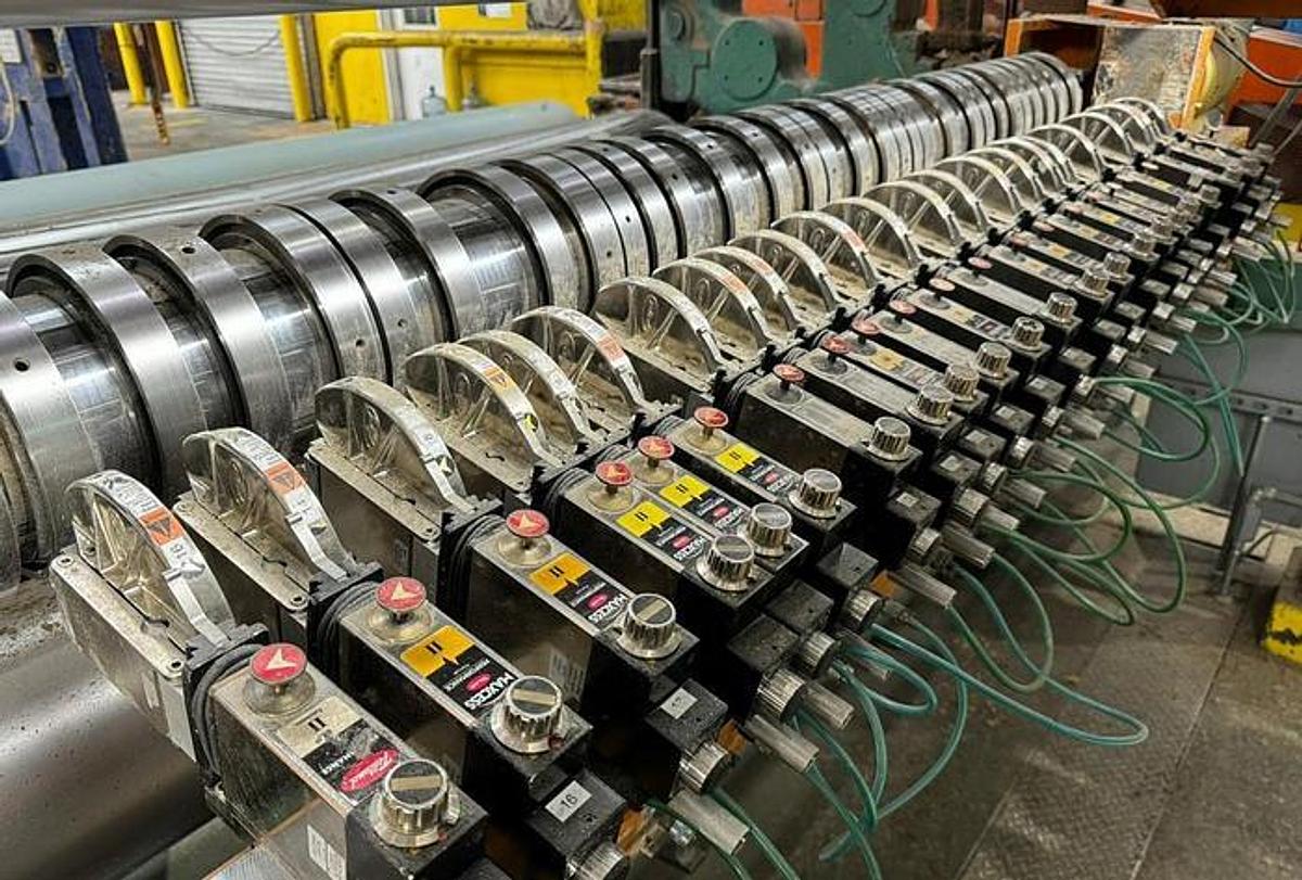 Used 92" Langston Two Drum Slitter Rewinder 72" Diameter Tidland Slitting