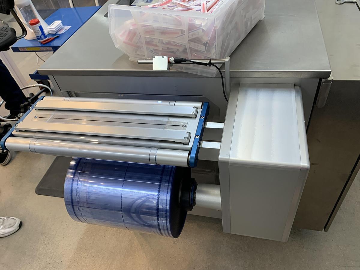 Used 12.5" Shawpak (Riverside Medical Packaging) 42-25 Thermoform Machine with 4 Color Bellmark Printer