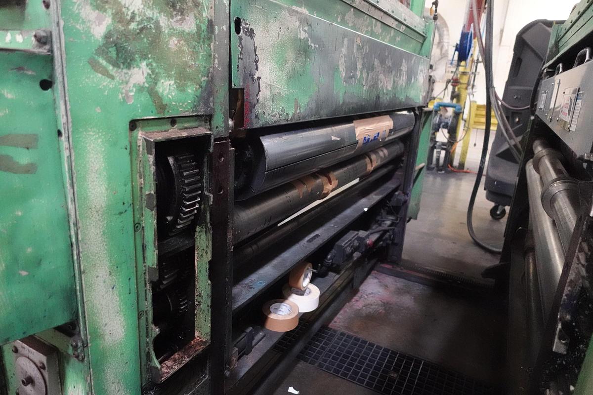 Used 1982 Langston Mini 24" x 70" 2-Color Flexo Folder Gluer (Printer Slotter Folder Gluer)