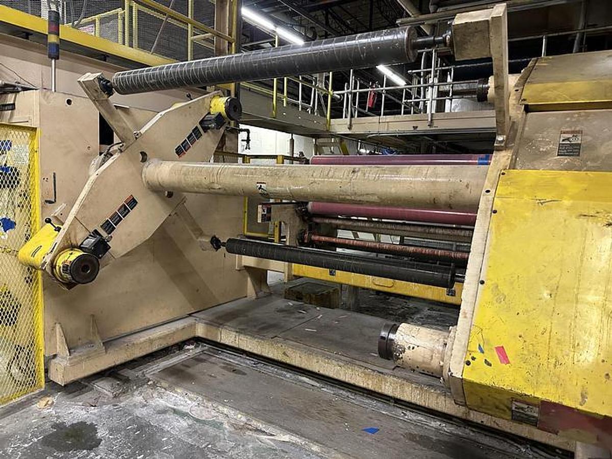 Used 63" Black Clawson Turret Unwind 48" Diameters with Automatic Splicer