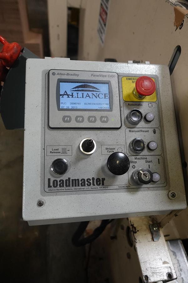 Used Alliance LM3-56 Semi-Automatic Bundler / Stacker with Palletizer and Slip Sheet Inserter