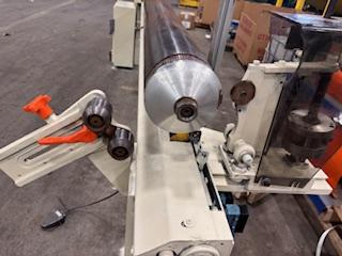 Used Appleton Menasha P500 120" Semi-Automatic Core Cutter, 6" Cores - 1991