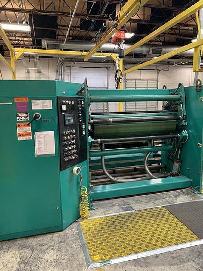 Used Dusenbery 740 62" Duplex Slitter Rewinder, 24" Rewind