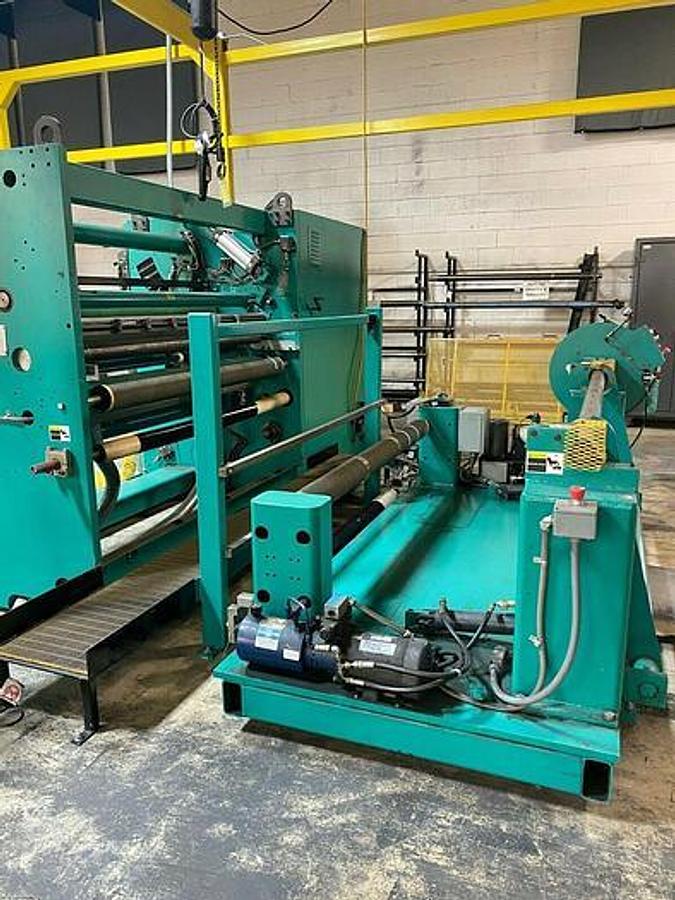 Used Dusenbery 740 62" Duplex Slitter Rewinder, 24" Rewind