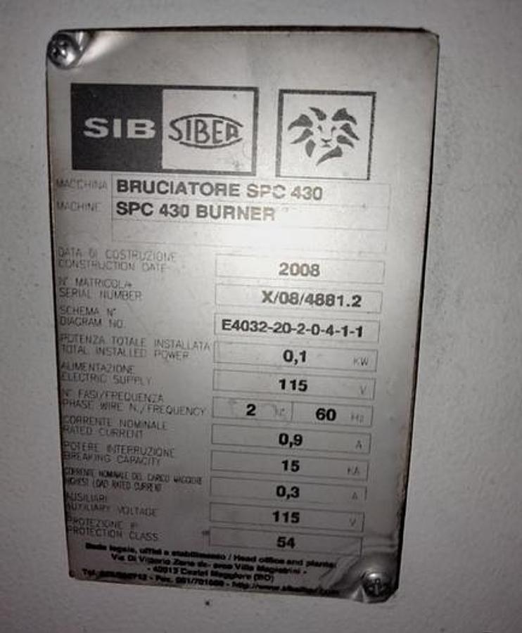 Used SIB Siber Model 220 Gas Burner #2