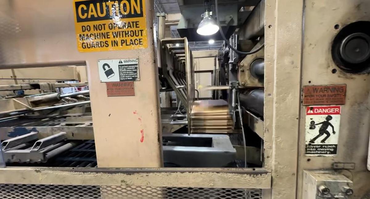 Used 1993 Langston 37" x 97" 3-Color Flexo Folder Gluer Full Line with Inline Rotary Die Cutter