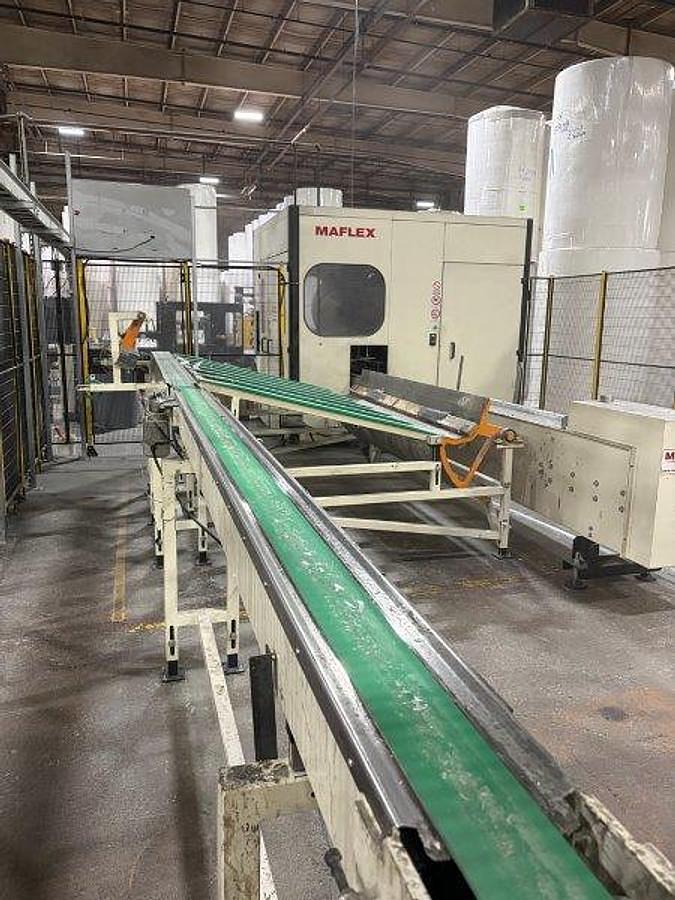 Used 108" Maflex Hestia Model SA-502 Industrial Roll Rewinder with Log Saw