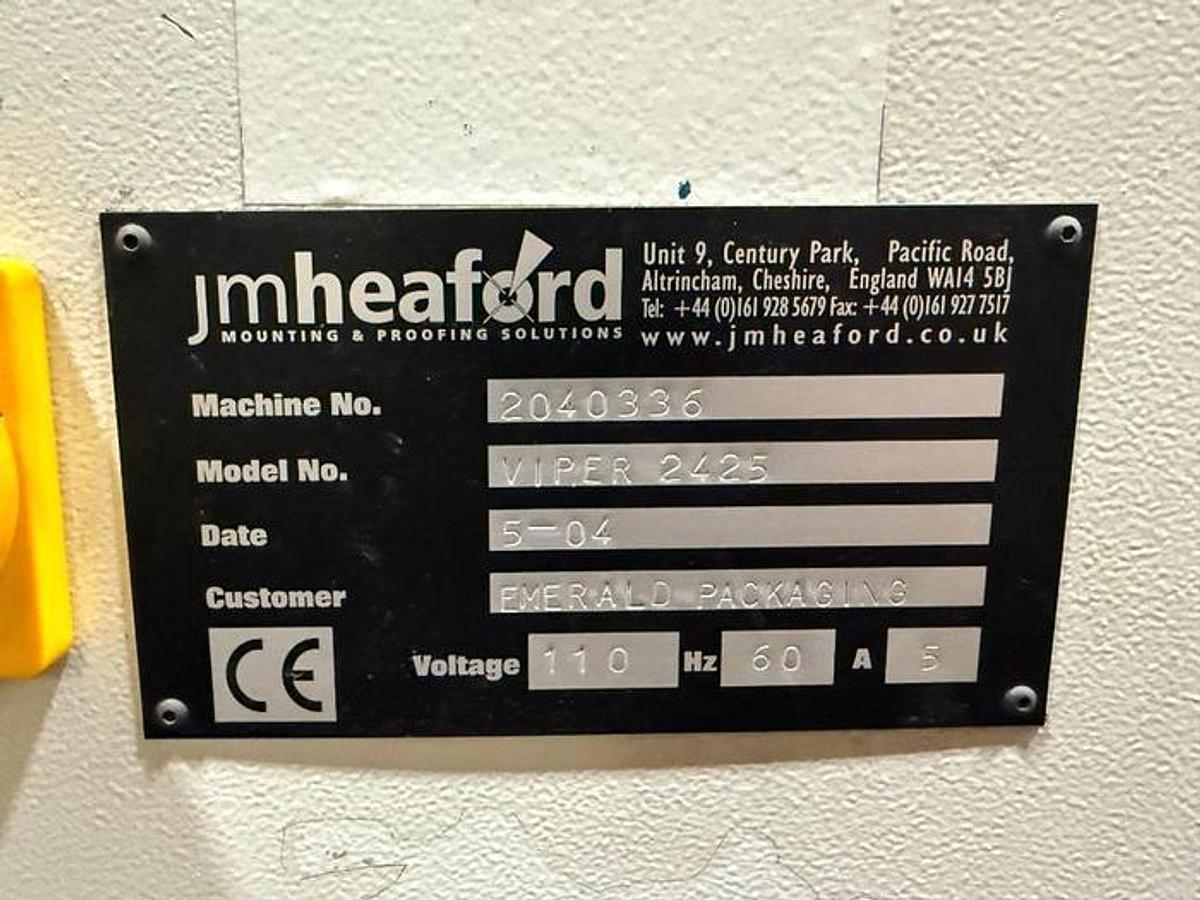 Used JM Heaford Viper 2425 60" Mounter Proofer - 2004