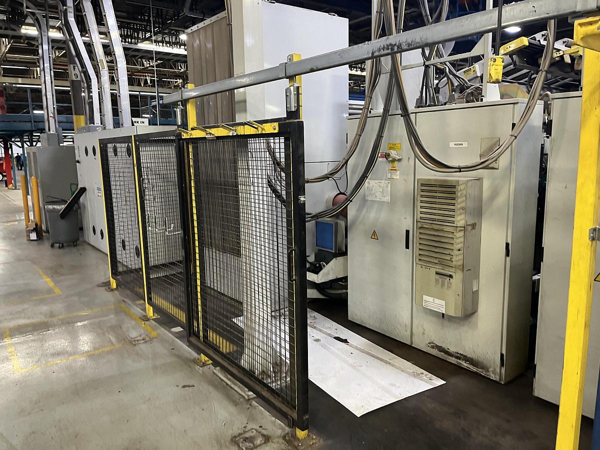 Used 2002 Martin 924 Midline 6-Color Flexo Folder Gluer with Rotary Die Cutter, TEI Prefeeder, Mosca Bundler & ASC Loadformer