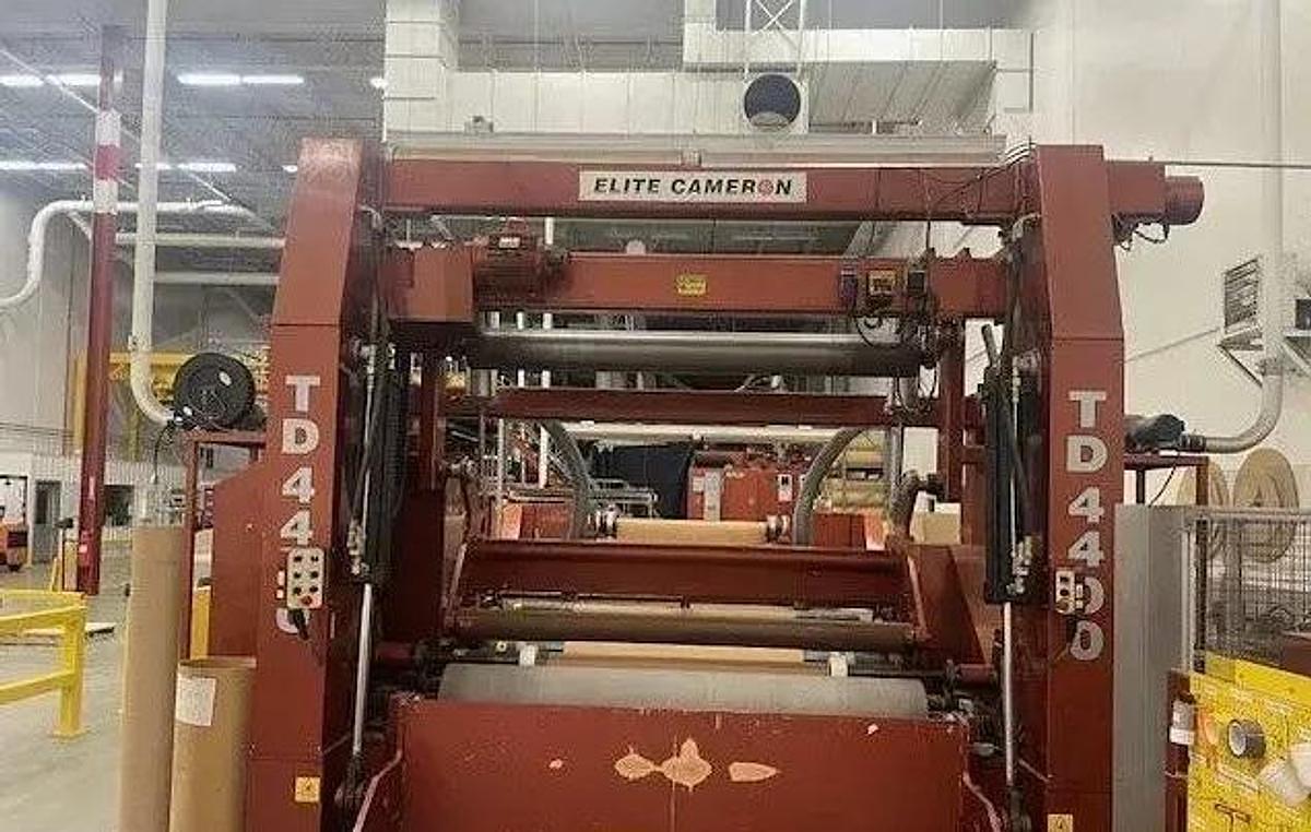 Used 82" Elite Cameron Two Drum Slitter Rewinder Model TD4400