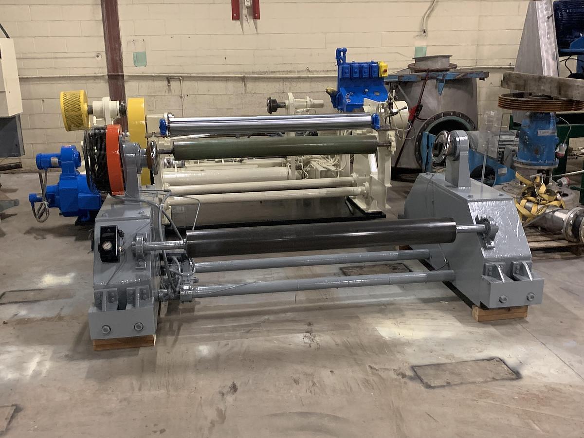 Used 60" Shafted Unwind Stand with Edge Guide