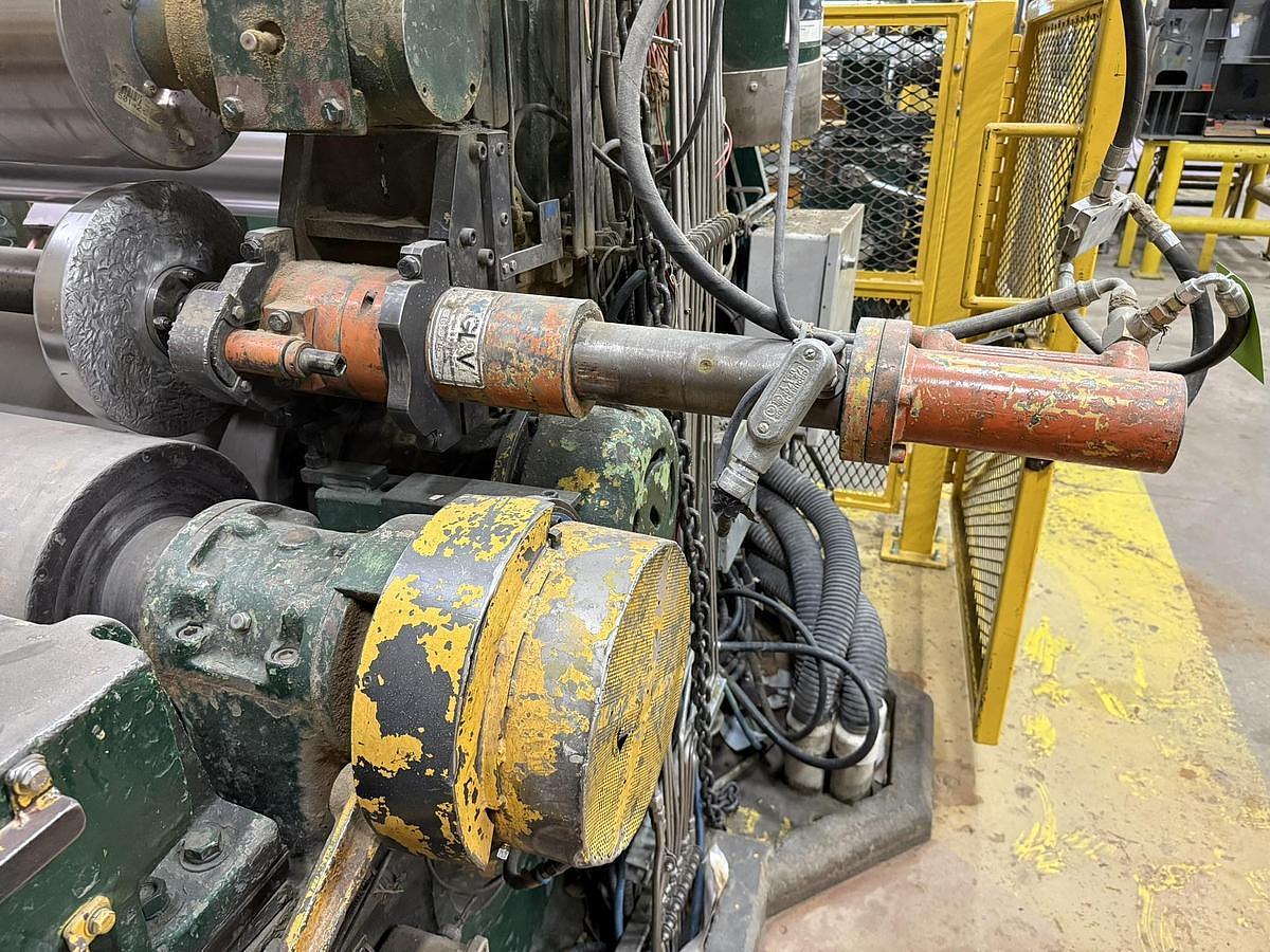 Used 110" Langston Model DA Two Drum Slitter Rewinder 72" Rewind Diameter