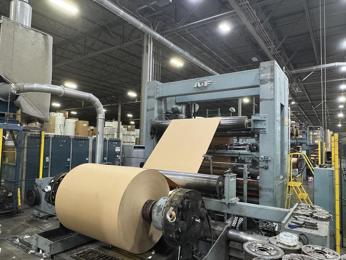 Used 95" A&F Model RDE Two Drum Slitter Rewinder - Shaftless 72" Diameter Rewind