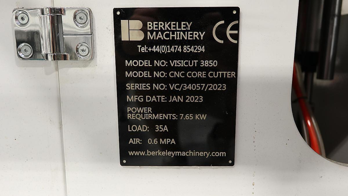 Used 151" Berkley Visicut 3850 CNC Core Cutter, 2023