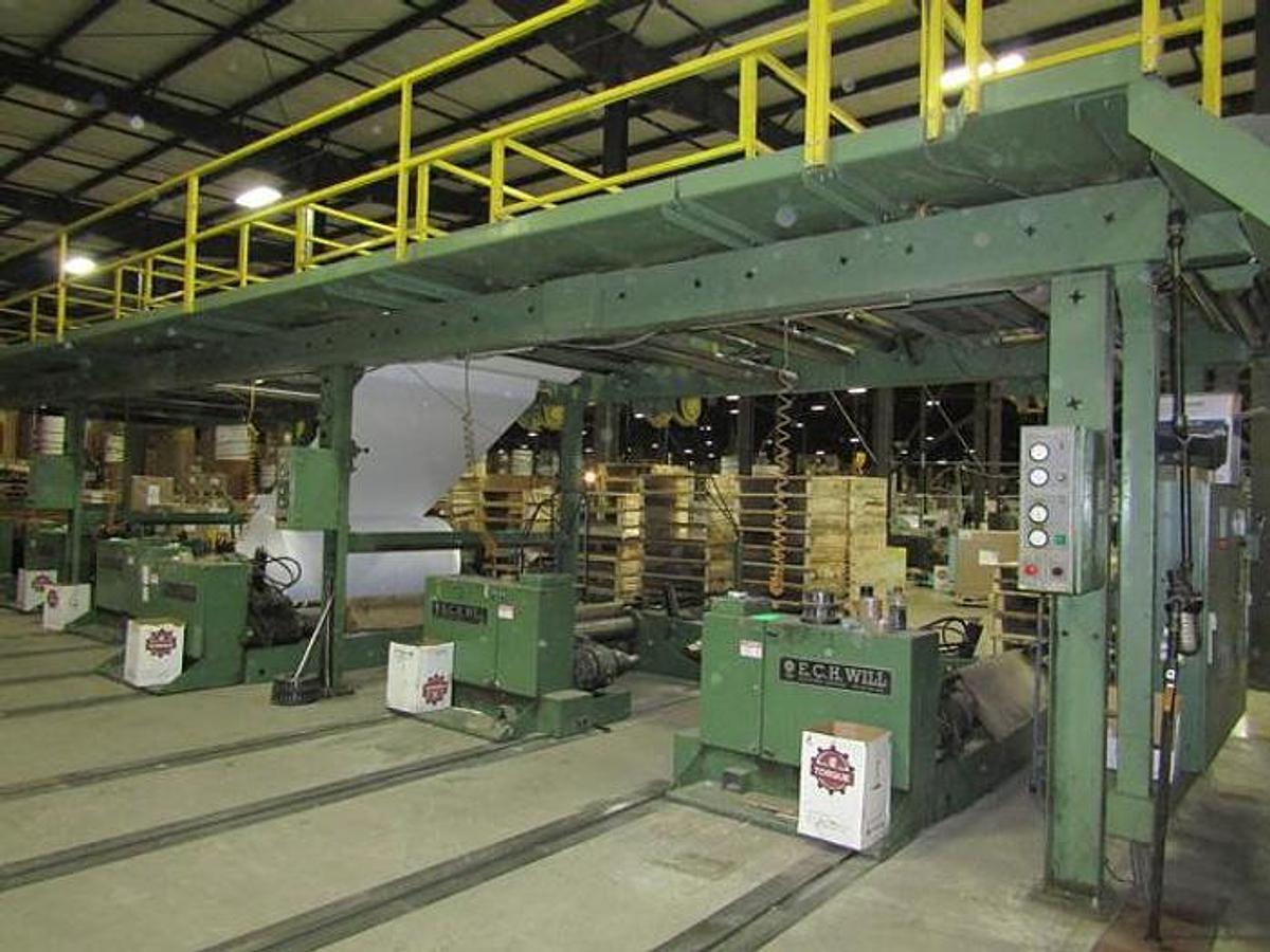 Used E.C.H. Will 76" Dual Rotary Knife Sheeter - 1992