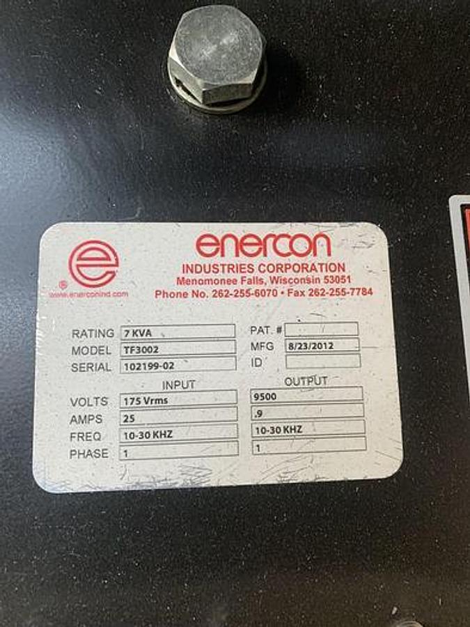 Used 6" Enercon LM5238 Corona Treater Station