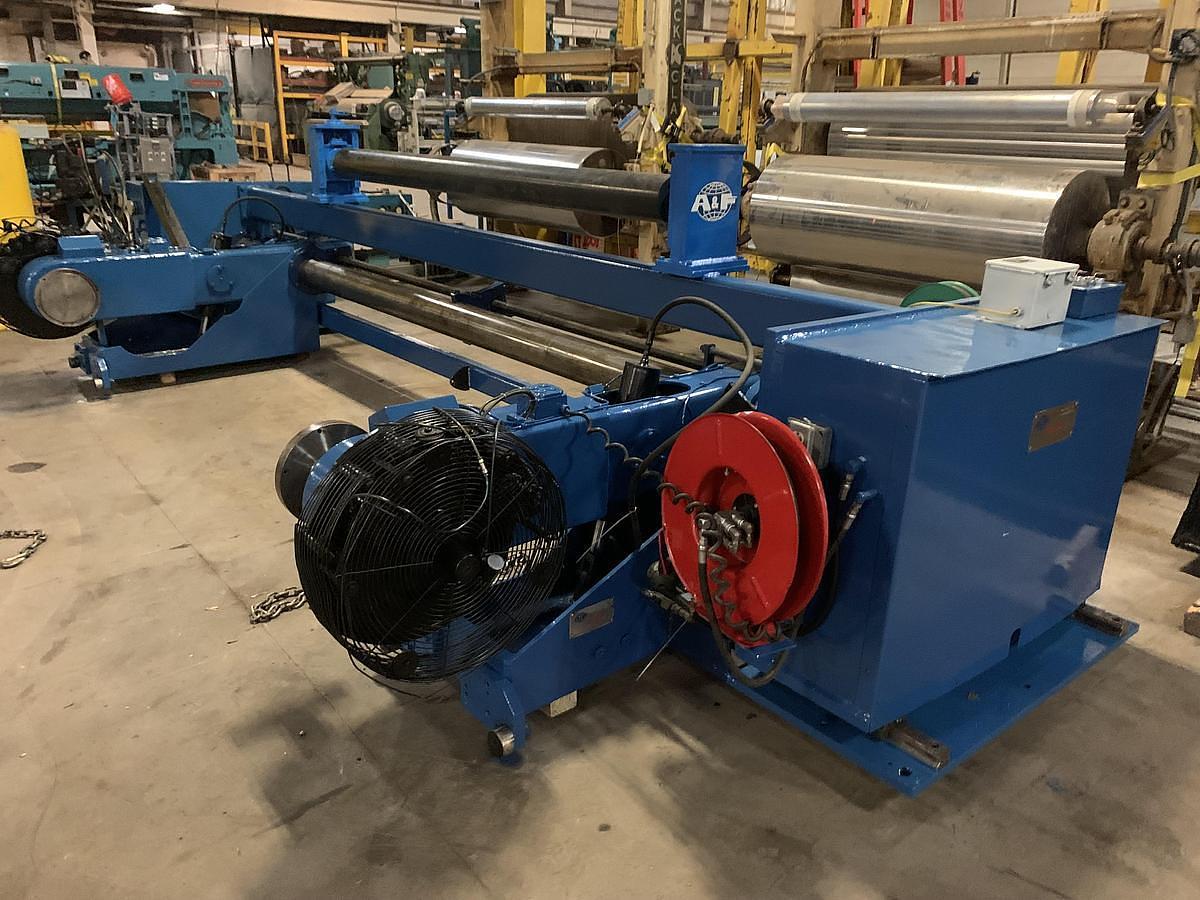 Used A&F Model RS-60 105" x 72" Diameter Shaftless Floor Pickup Unwind Stand Rebuilt 2013