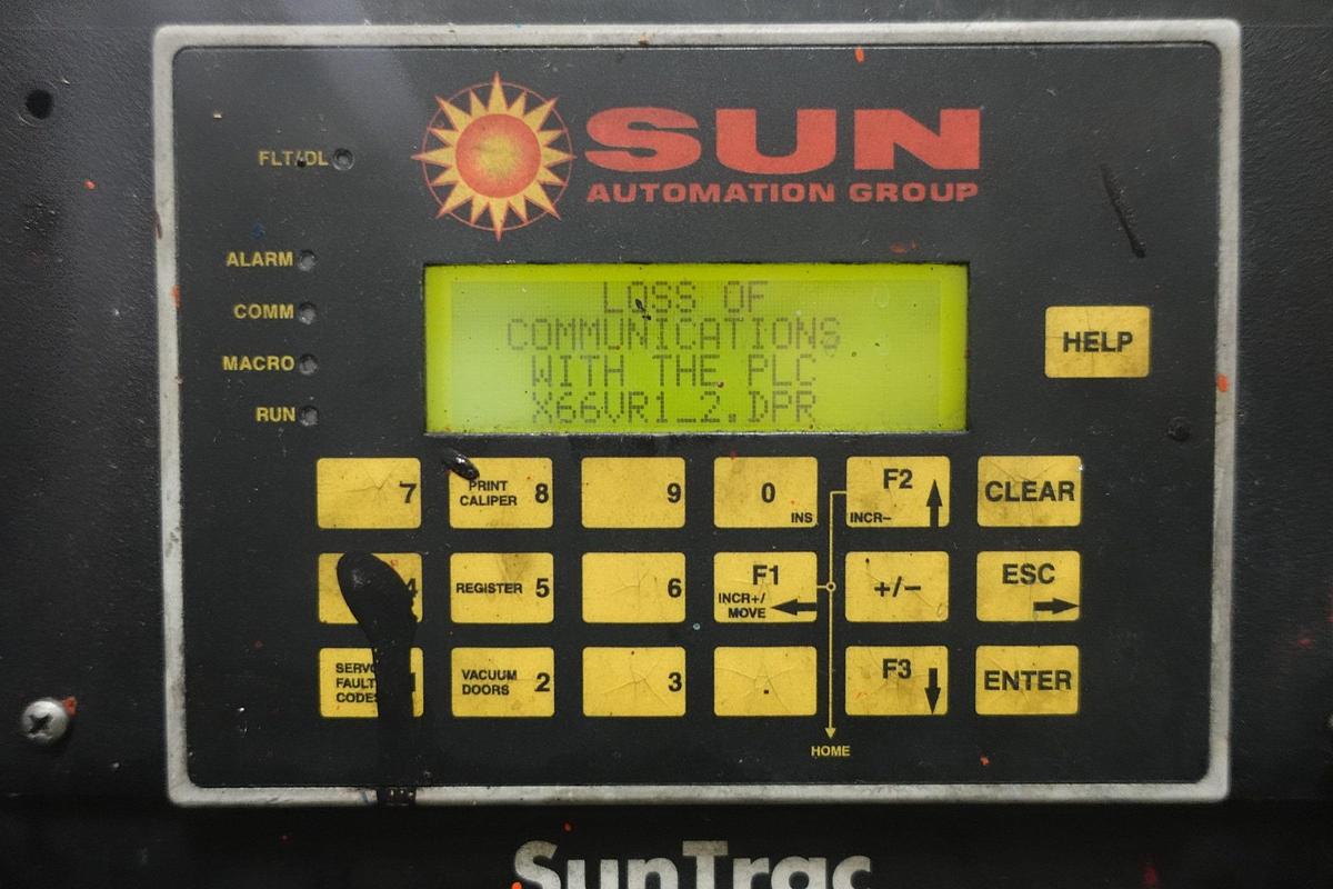 Used Ward 66" x 113" 3-Color Rotary Die Cutter with Sun Automation Retrofit