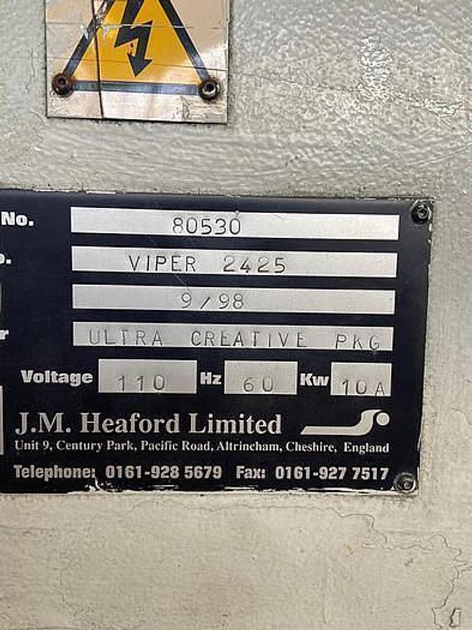 Used JM Heaford Viper 2425 60" Mounter Proofer - 1998