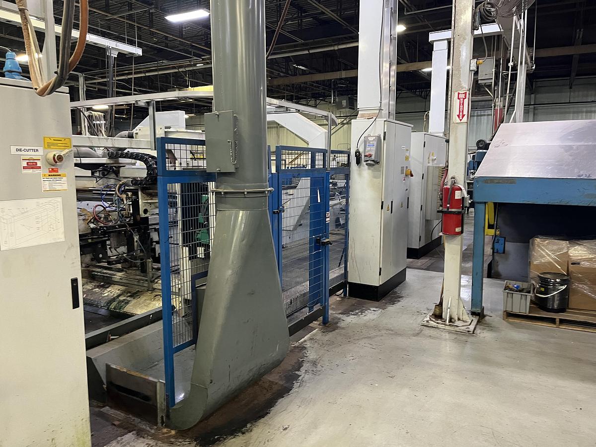Used 2002 Martin 924 Midline 6-Color Flexo Folder Gluer with Rotary Die Cutter, TEI Prefeeder, Mosca Bundler & ASC Loadformer